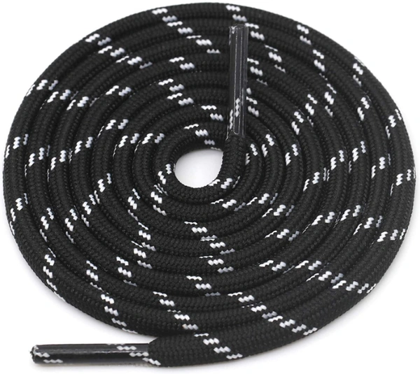 GRAH SANGRAH® 3 Pair (1 Pair Per Single Color) Shoelaces for Hiking Shoes, Walking Sneakers, Climbing, Work Boot, Running, Casual, Sport Shoes (SL-216-217-228) - 120 cm , Red Black-Purple Black-Black White
